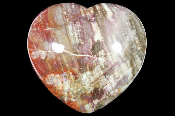 Polished, Triassic Petrified Wood Heart - Madagascar #133622